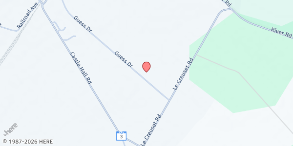 Map showing Lowcountry Food Bank - Yemassee at 1 Guess Rd., Yemassee, SC