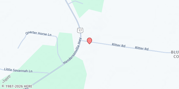 Map showing Zion AME Food Distribution Center at 62 Ritter Rd, Yemassee, SC