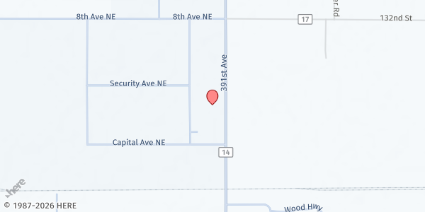 Map showing Freedom Church at 516 Production St #200, Aberdeen, SD