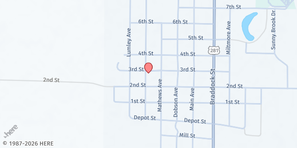 Map showing Redeemer Lutheran Church at 402 3rd St, Armour, SD