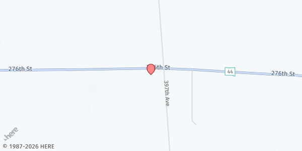 Map showing St. Peter Lutheran Church at 39695 SD-44, Armour, SD