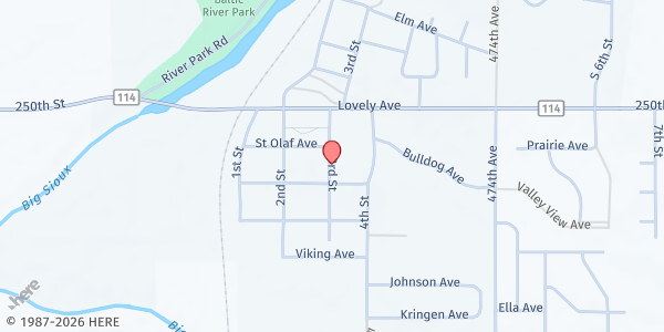 Map showing Baltic Food Bank at 550 3rd Street, Baltic, SD