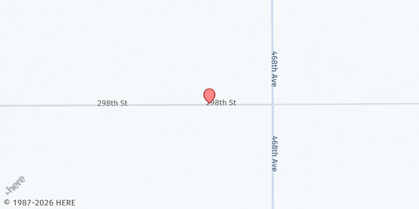 Map showing Beresford Share and Care Food Distribution at 298th Street, Beresford, SD
