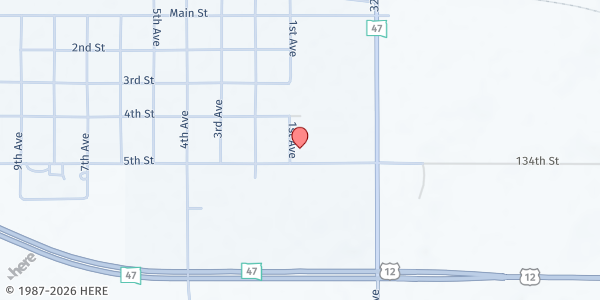 Map showing Bowdle Food Pantry at St. Paul ELCA at 1050 5th St., Bowdle, SD