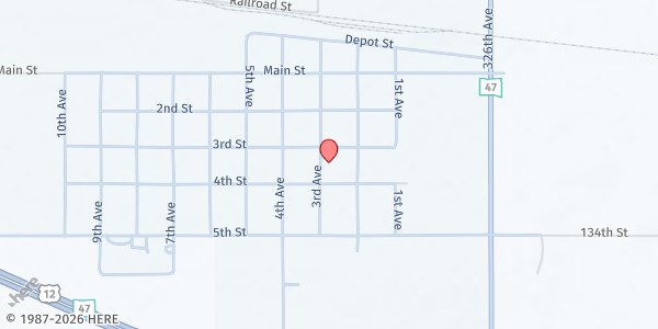 Map showing St Augustine Catholic Church at 3023 3rd Ave, Bowdle, SD