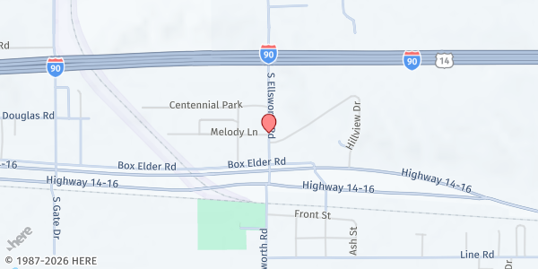 Map showing Box Elder Senior Box Program at Box Elder, Box Elder, SD