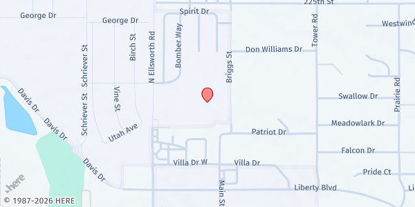 Map showing Vandenberg Elementary School at 561 Briggs Street, Box Elder, SD
