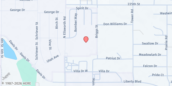 Map showing Vandenberg Elementary School at 561 Briggs Street, Box Elder, SD