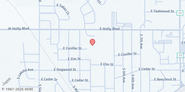 Map showing Brandon Valley School District at 501 E Holly Blvd, Brandon, SD