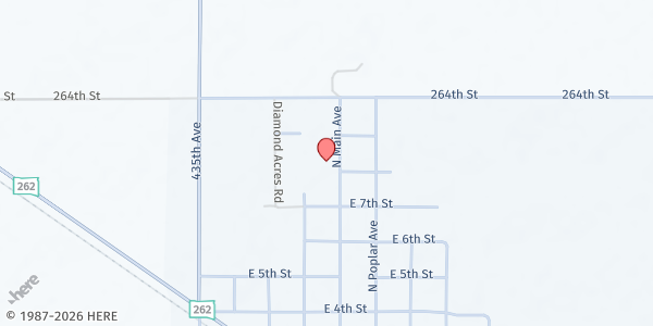 Map showing Bridgewater Food Pantry at 811 N Main Ave, Bridgewater, SD