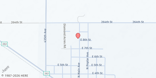 Map showing Zion Lutheran Church at 811 N Main Ave, Bridgewater, SD