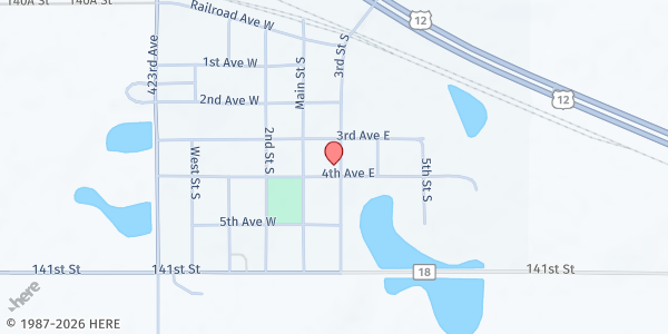 Map showing Bethesda Lutheran Church at 314 3rd St S, Bristol, SD