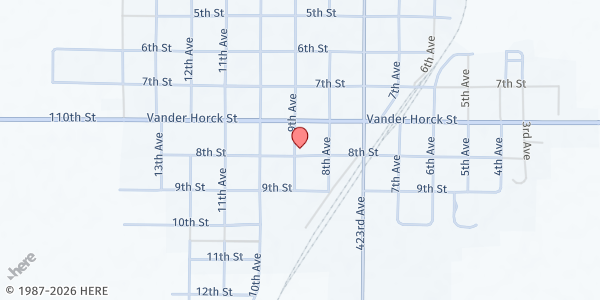 Map showing St. John de Britto Catholic Church at 812 8th St, Britton, SD