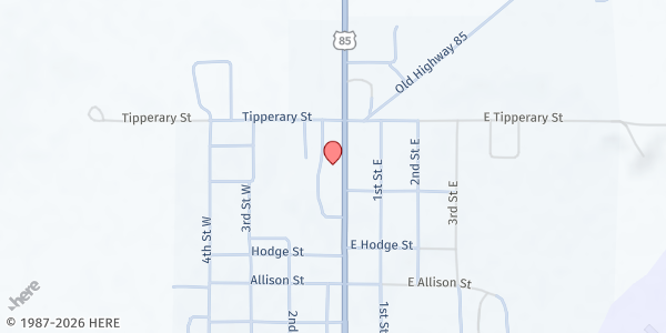 Map showing Community Action Team of Harding County - Buffalo at 607 Hwy 85, Buffalo, SD