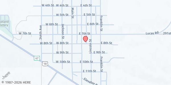 Map showing Burke United Methodist Church at 222 E 8th St., Burke, SD