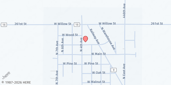 Map showing Zion Lutheran Church at 350 W Elm St, Canistota, SD