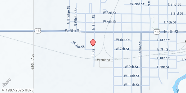 Map showing Bethany Reformed Church at 702 W 7th St, Canton, SD