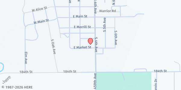 Map showing North American Lutheran Church at 311 4th Ave, Castlewood, SD