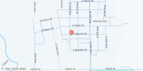 Map showing St. John's Catholic Church at E, Castlewood, SD