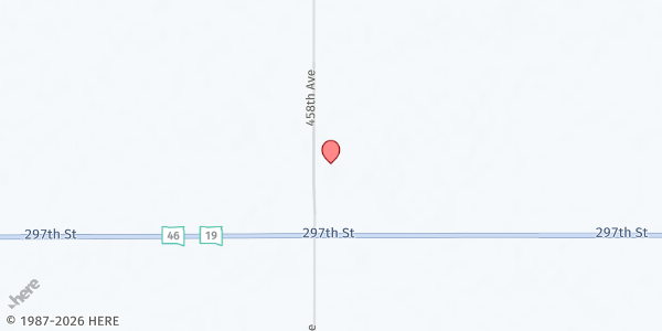 Map showing Immanuel Free Lutheran at 29686 458th Ave, Centerville, SD