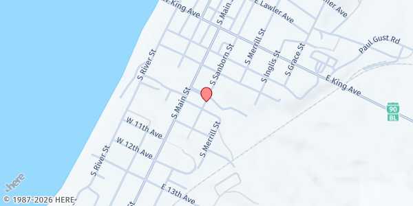 Map showing Feeding SD at Greig Baseball Field at 499 S Sanborn St, Chamberlain, SD