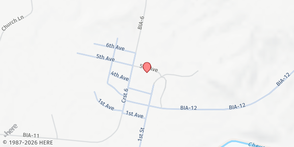 Map showing Feeding SD at Cherry Creek Community Bldg. at 14 5th Ave., Cherry Creek, SD