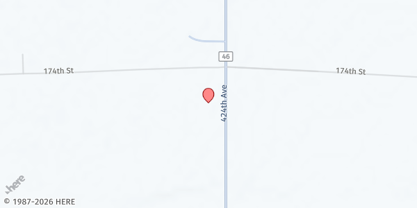 Map showing First Baptist Church at 1418 424th Avenue S, Clark, SD