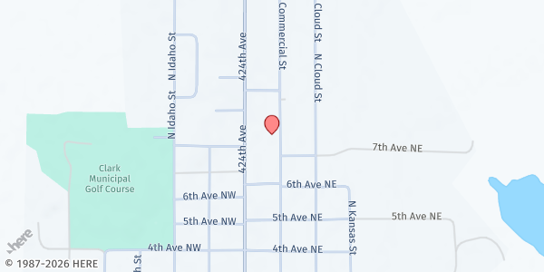 Map showing United Methodist Parsonage at 708 N Commercial St, Clark, SD
