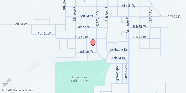 Map showing St Paul's Lutheran Church at 711 Sixth Ave. S, Clear Lake, SD