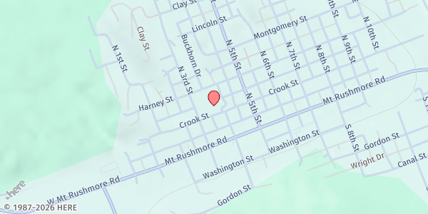Map showing Custer School District at 371 Crook St., Custer, SD