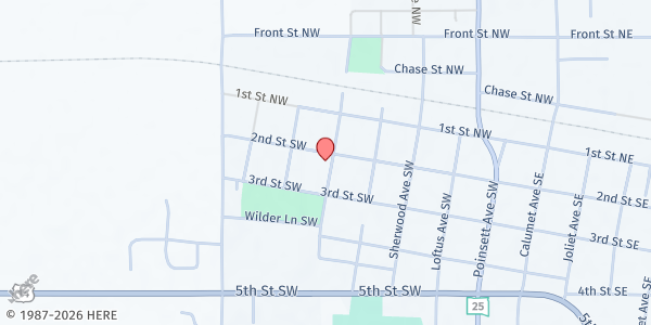 Map showing St Thomas Rectory at 203 Harvey Dunn Ave SW, De Smet, SD
