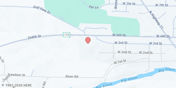 Map showing Daily Bread Food Pantry at 47381 246th St., Dell Rapids, SD