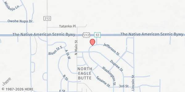 Map showing CRST Food Distribution Program - Eagle Butte at 617 Jefferson St, Eagle Butte, SD