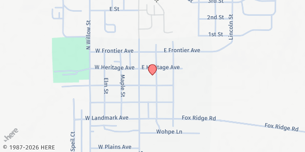 Map showing The Mustard Seed at 331 Cedar St., Eagle Butte, SD