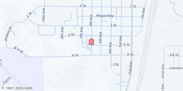 Map showing Hillcrest Apartments at 700 6th Ave., Edgemont, SD