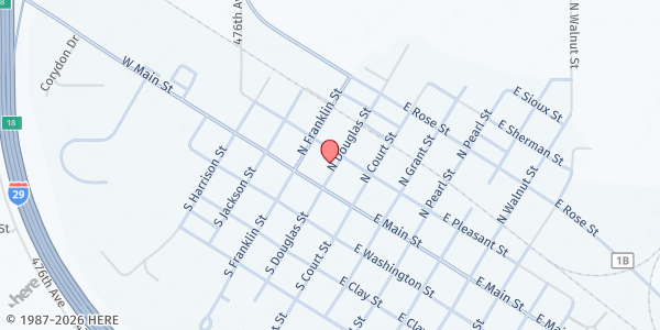 Map showing Elk Point Food Pantry at 107 N Douglas, Elk Point, SD