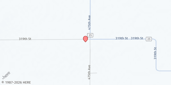 Map showing St. Paul Lutheran Church at 31903 475th Ave, Elk Point, SD