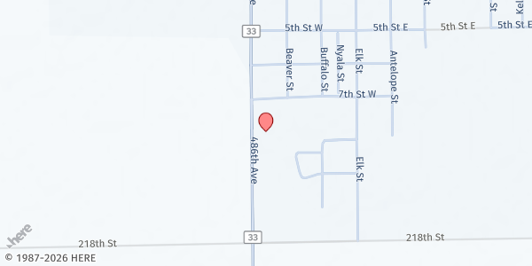 Map showing Feeding SD at United Parish at 710 Cornell Ave., Elkton, SD