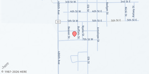 Map showing Our Lady of Good Counsel Parish at 202 W 7th St, Elkton, SD