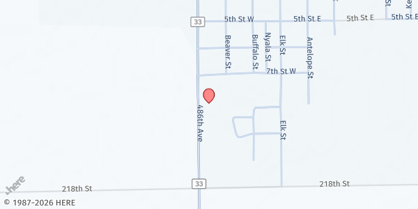 Map showing United Parish of Elkton at 710 Cornell Ave, Elkton, SD