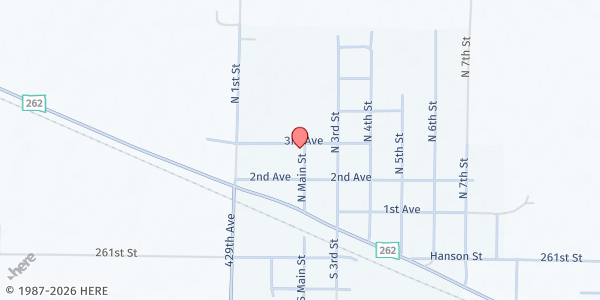 Map showing St Martin's Parish Center at 241 N Main St, Emery, SD
