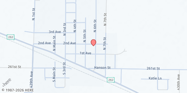 Map showing St Paul's Presbyterian Church at 151 N 6th St, Emery, SD