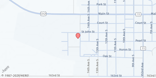 Map showing Our Savior Lutheran Church at 308 15th St, Faulkton, SD