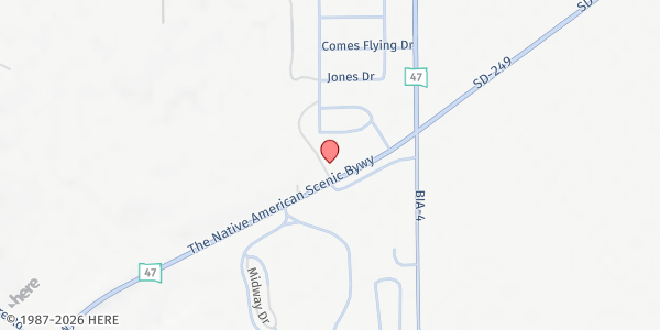 Map showing Food Distribution Program - Fort Thompson at SD-47, Fort Thompson, SD