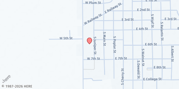 Map showing Bethany Mennonite Church at 509 S Juniper St, Freeman, SD