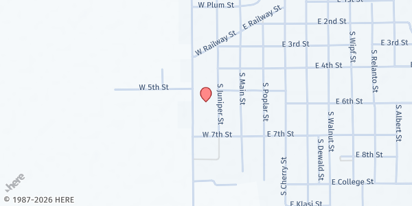 Map showing Bethany Mennonite Church Food Pantry at 509 S Juniper, Freeman, SD