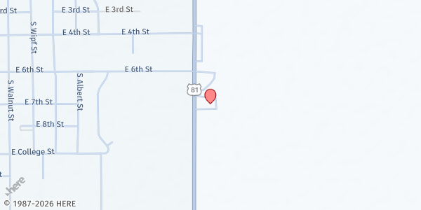Map showing Fellowship Harvest Community Church at 702 US-81, Freeman, SD