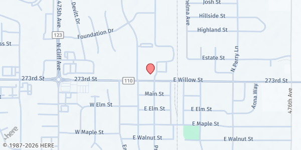 Map showing Harrisburg School District at 200 E Willow St, Harrisburg, SD