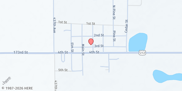 Map showing Henry United Methodist Church at 3rd St, Henry, SD