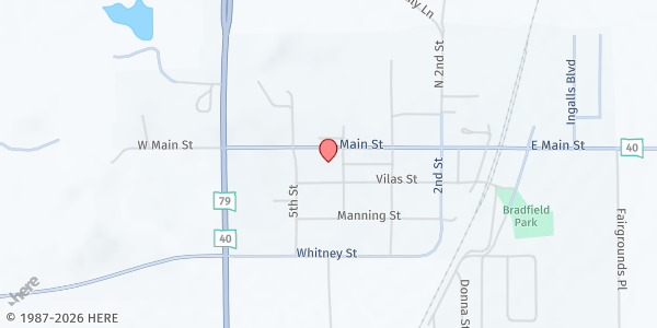 Map showing Hermosa Backpack Distribution Site at 11 4th St., Hermosa, SD